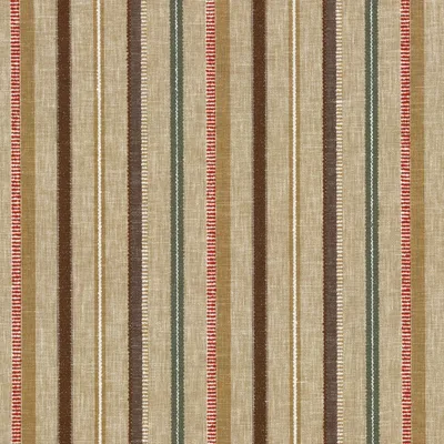 Kip Stripe in Foliage, a patterned woven fabric in polyester and cotton. Ideal for drapery, pillows, bedding and light upholstery. Shop samples online